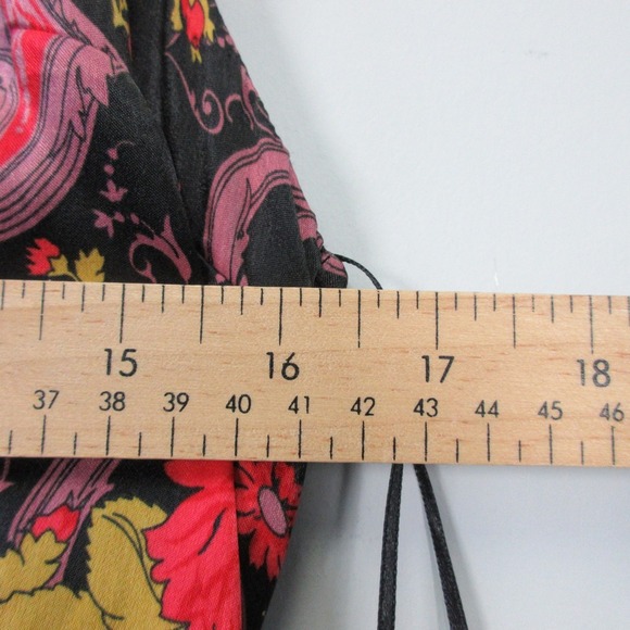 ModCloth Halter Maxi Dress 12 Black Red Floral Paisley Party Cocktail Boho 350 - Picture 8 of 10